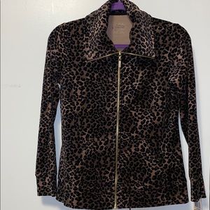 Velour cheetah print sweater